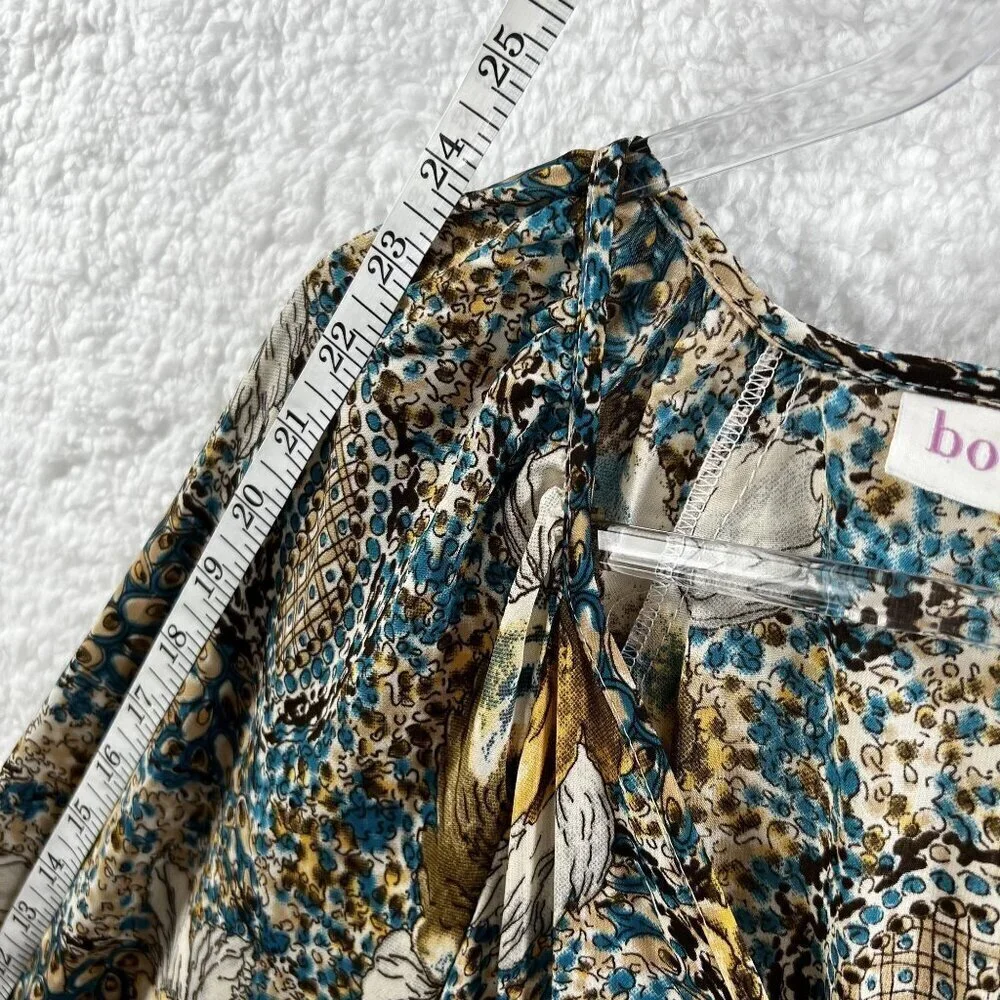 Anthropologie Boemo S Boho Paisley Tiered Maxi Dress Tie Waist Hippie Coachella - Picture 9 of 15